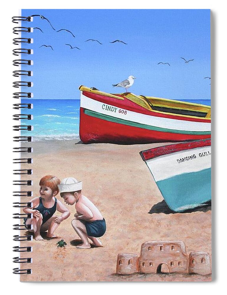 Folk Art Spiral Notebook featuring the painting To the Rescue by Wilfrido Limvalencia