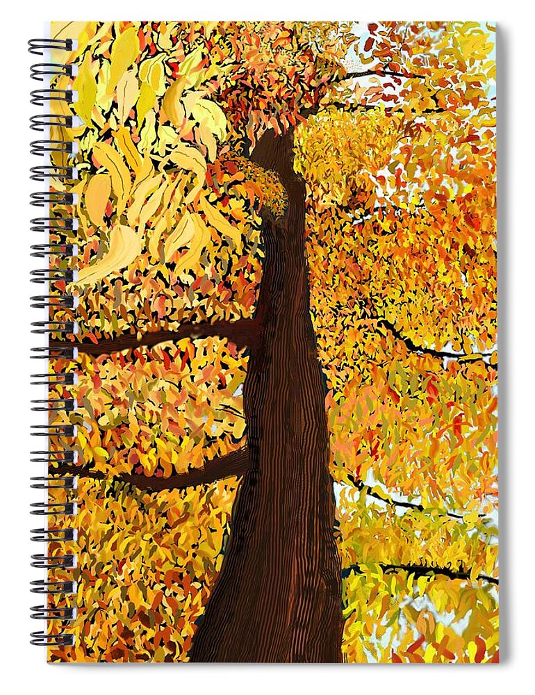 Wood Spiral Notebook featuring the digital art Up Tree by Douglas Day Jones