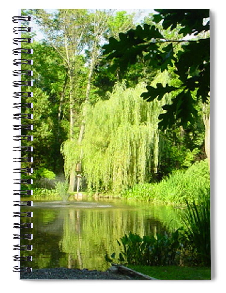 Landscape Spiral Notebook featuring the photograph Weeping Willow Pond by Lyric Lucas