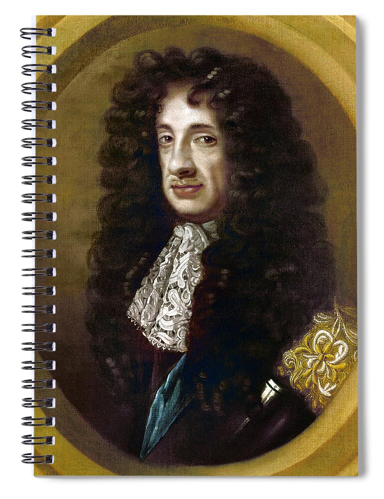 1670 Spiral Notebook featuring the painting Charles II (1630-1685) #20 by Granger