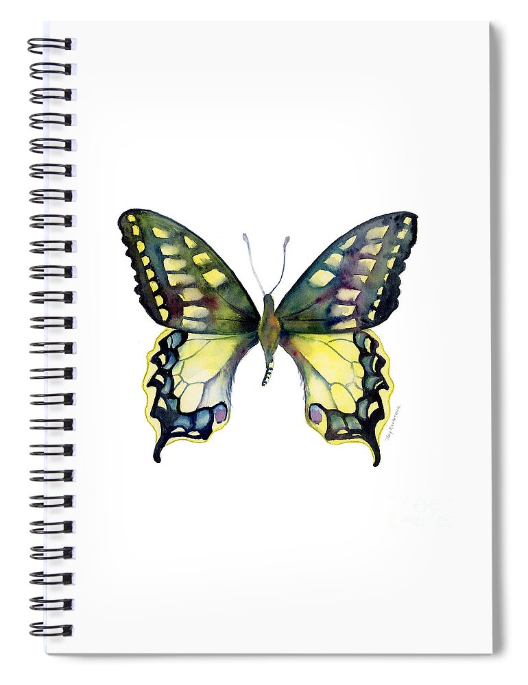 Blue Spiral Notebook featuring the painting 20 Old World Swallowtail Butterfly by Amy Kirkpatrick
