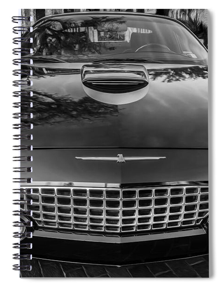 2005 Thunderbird Spiral Notebook featuring the photograph 2005 Ford Thunderbird Painted BW by Rich Franco