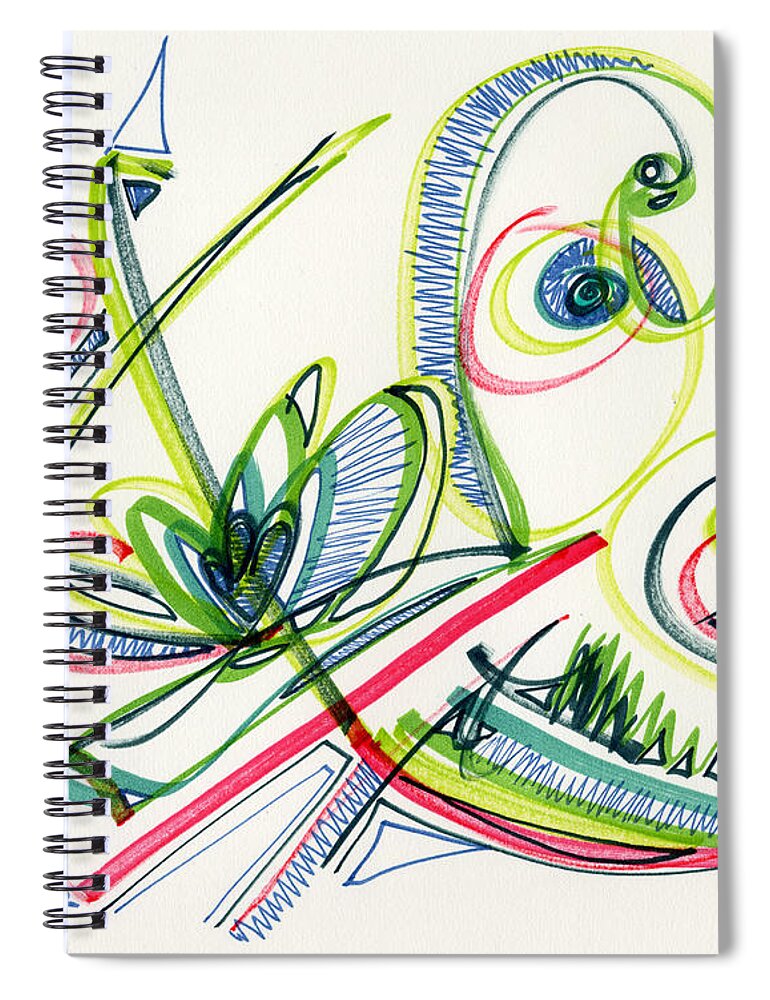 Abstract Spiral Notebook featuring the drawing 2012 Drawing #36 by Lynne Taetzsch