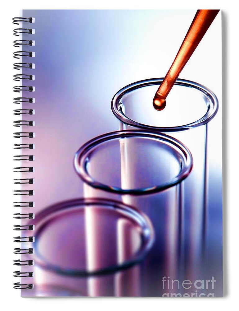 Test Spiral Notebook featuring the photograph Laboratory Experiment in Science Research Lab #21 by Science Research Lab