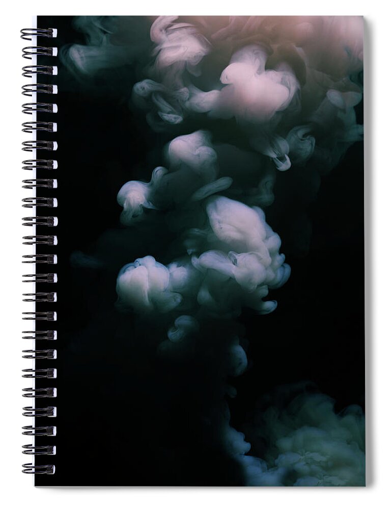 Black Background Spiral Notebook featuring the photograph Smoke #21 by Henrik Sorensen