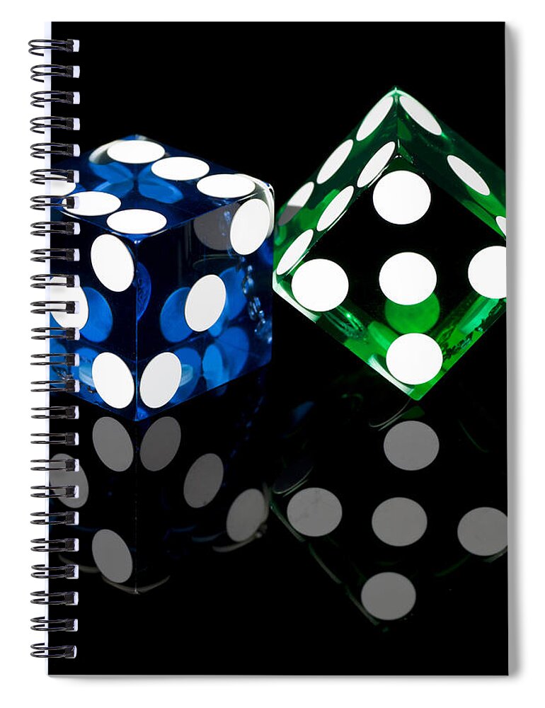 Dice Spiral Notebook featuring the photograph Colorful Dice by Raul Rodriguez