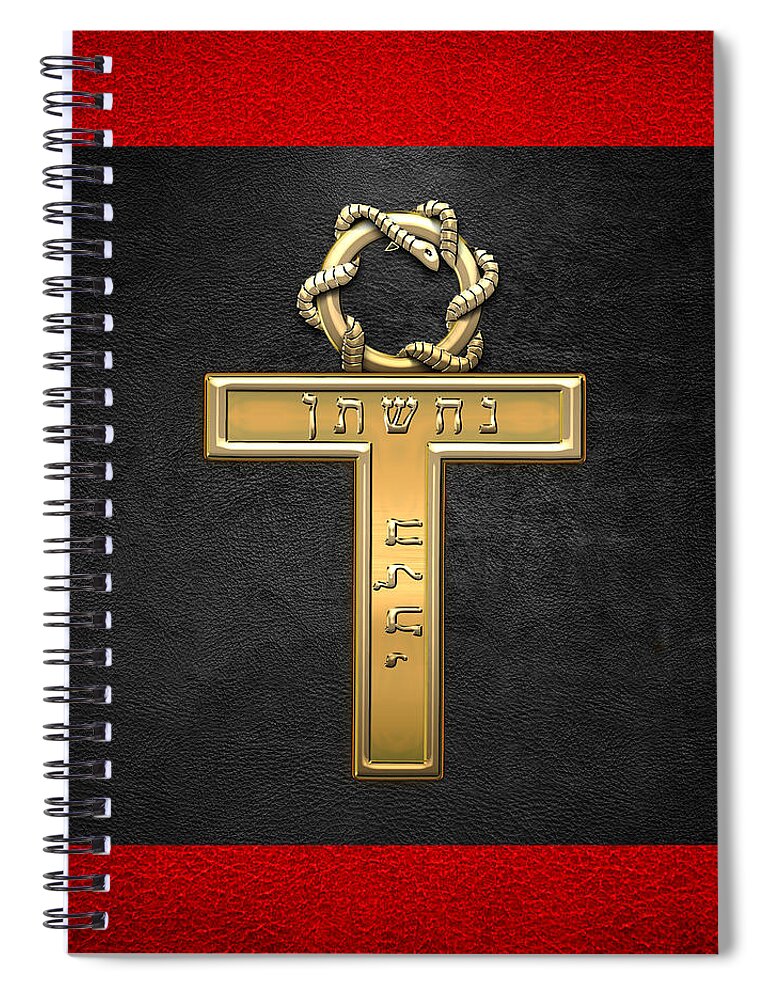 'ancient Brotherhoods' Collection By Serge Averbukh Spiral Notebook featuring the digital art 25th Degree Mason - Knight of the Brazen Serpent Masonic Jewel by Serge Averbukh