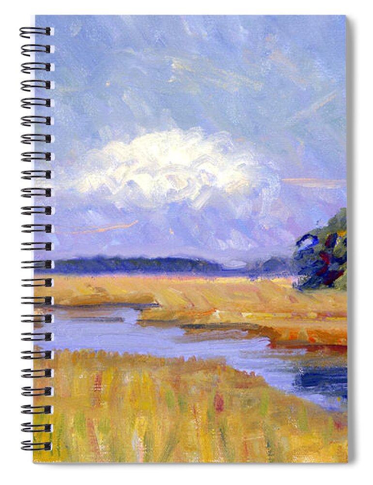 Marsh Spiral Notebook featuring the painting 278 Autumn Marsh by Candace Lovely