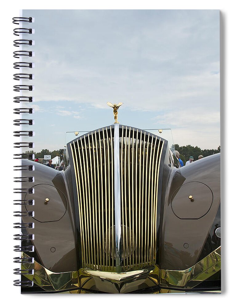Antique Spiral Notebook featuring the photograph 1937 47 Rolls Royce #4 by Jack R Perry