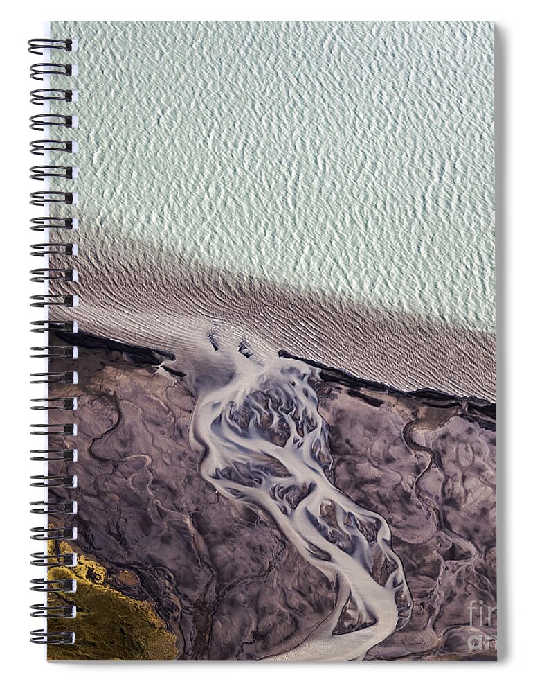 Abstract Photography Spiral Notebook featuring the photograph Aerial Photography #5 by Gunnar Orn Arnason
