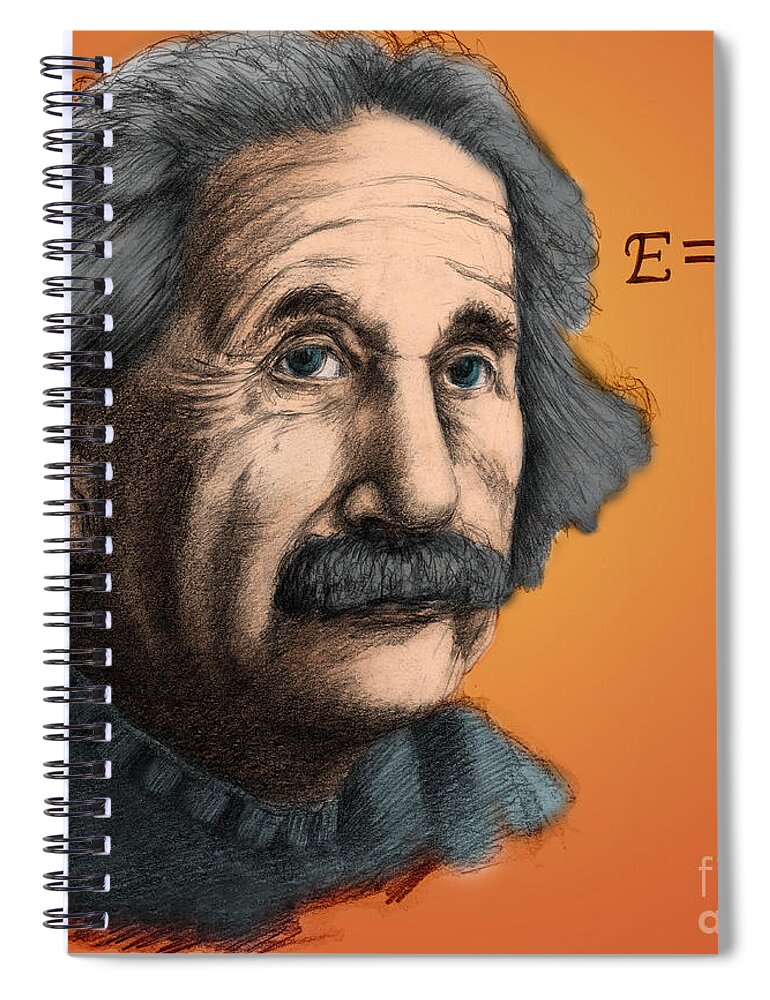 Science Spiral Notebook featuring the photograph Albert Einstein, German-american #3 by Spencer Sutton