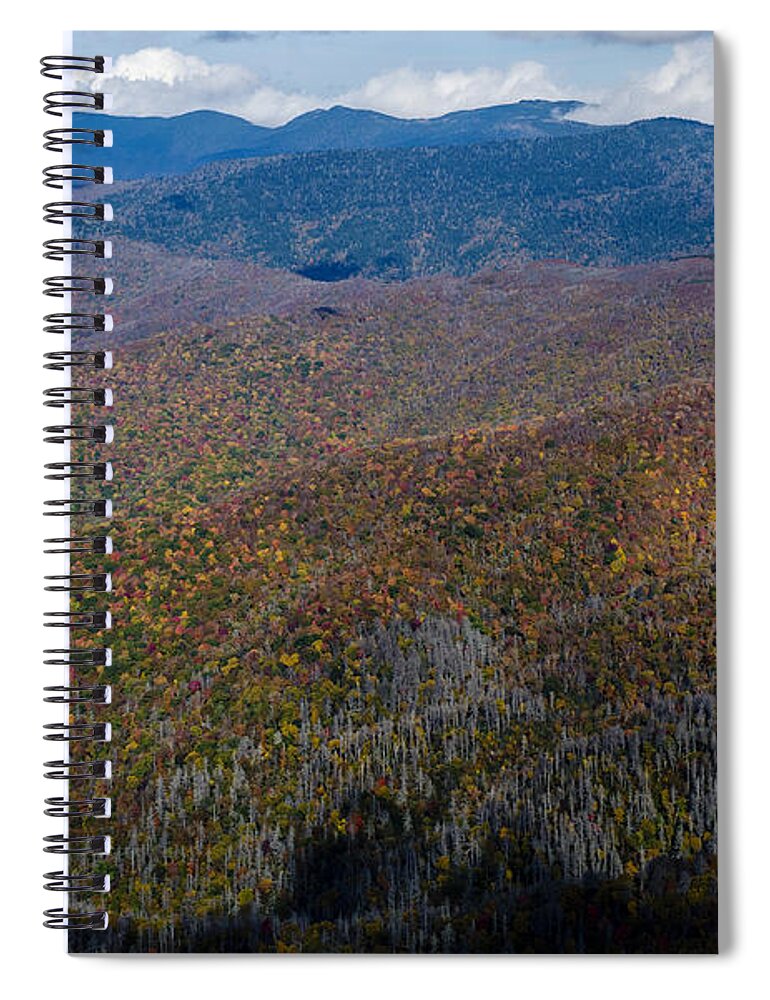 Nc Spiral Notebook featuring the photograph Craggy Gardens Visitor Center and Craggy Pinnacle along the Blue Ridge Parkway #3 by David Oppenheimer