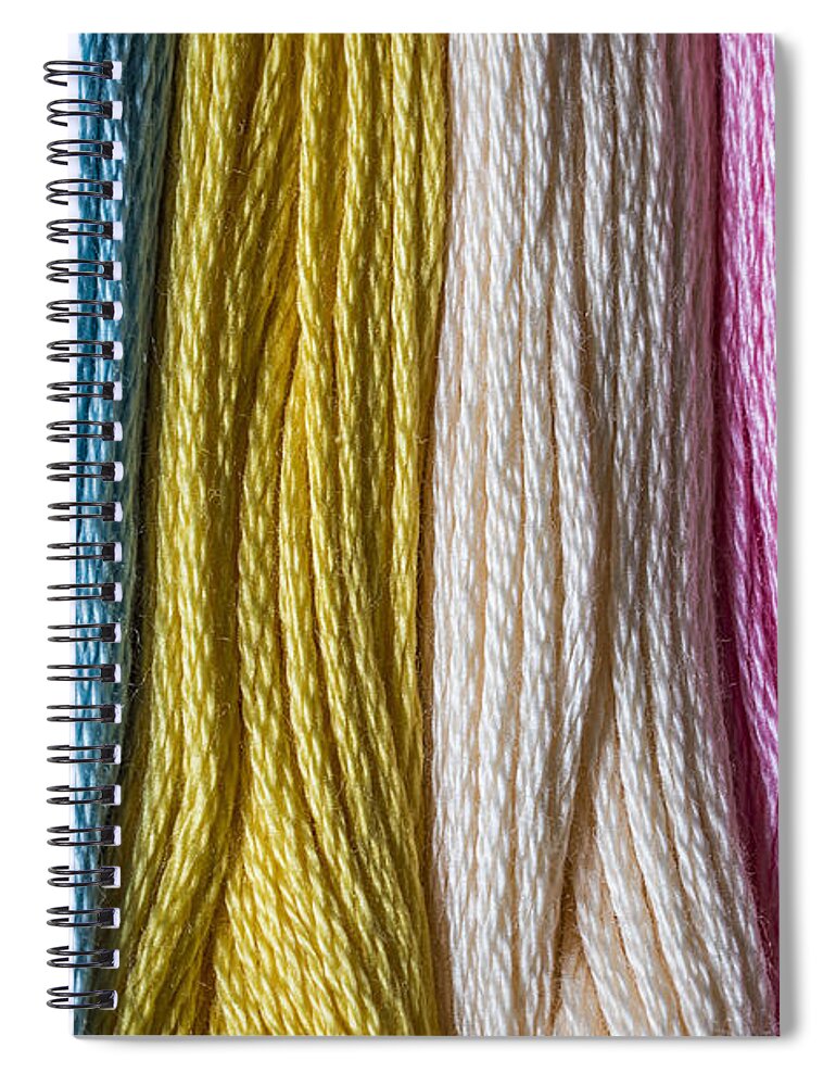 Arts Backgrounds Spiral Notebook featuring the photograph Multicolored floss #3 by Paulo Goncalves