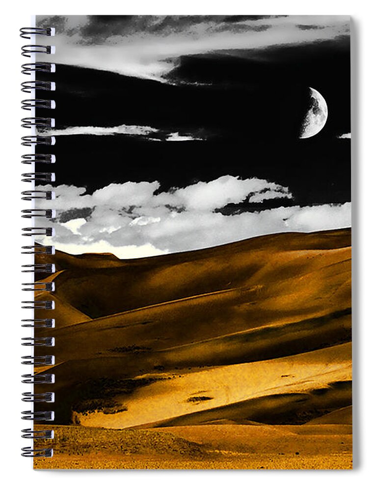 Night Spiral Notebook featuring the photograph Night at the Great Sand Dunes by Terry Fiala