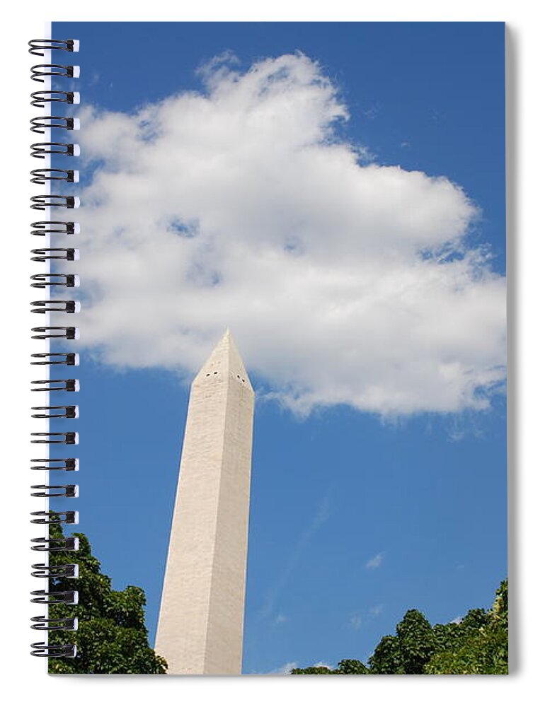 Washington Spiral Notebook featuring the photograph Obelisk Rises Into the Clouds #2 by Kenny Glover