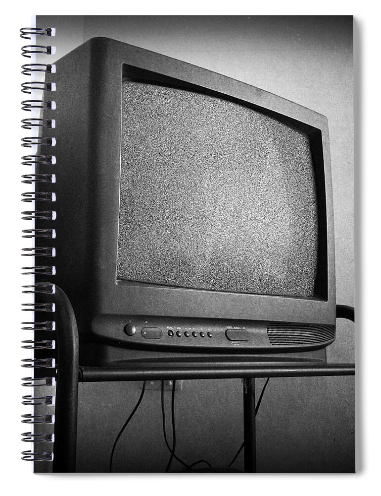 Old Tv Spiral Notebook featuring the photograph Old television #3 by Les Cunliffe