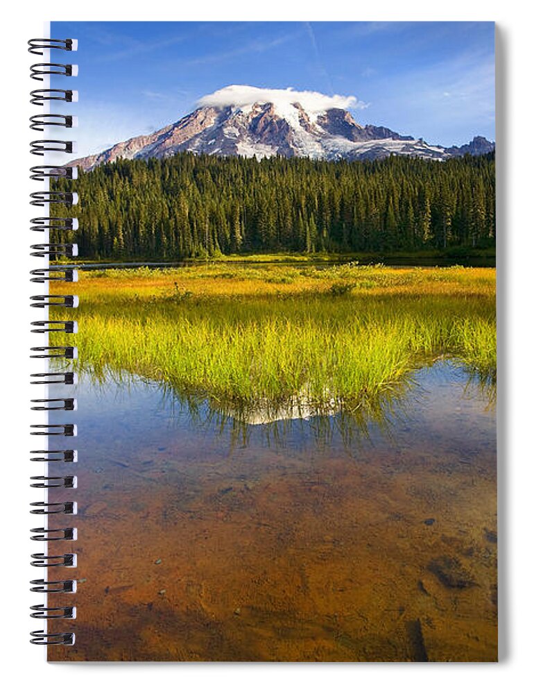 Mt. Rainier Spiral Notebook featuring the photograph Rainier Capped #4 by Michael Dawson