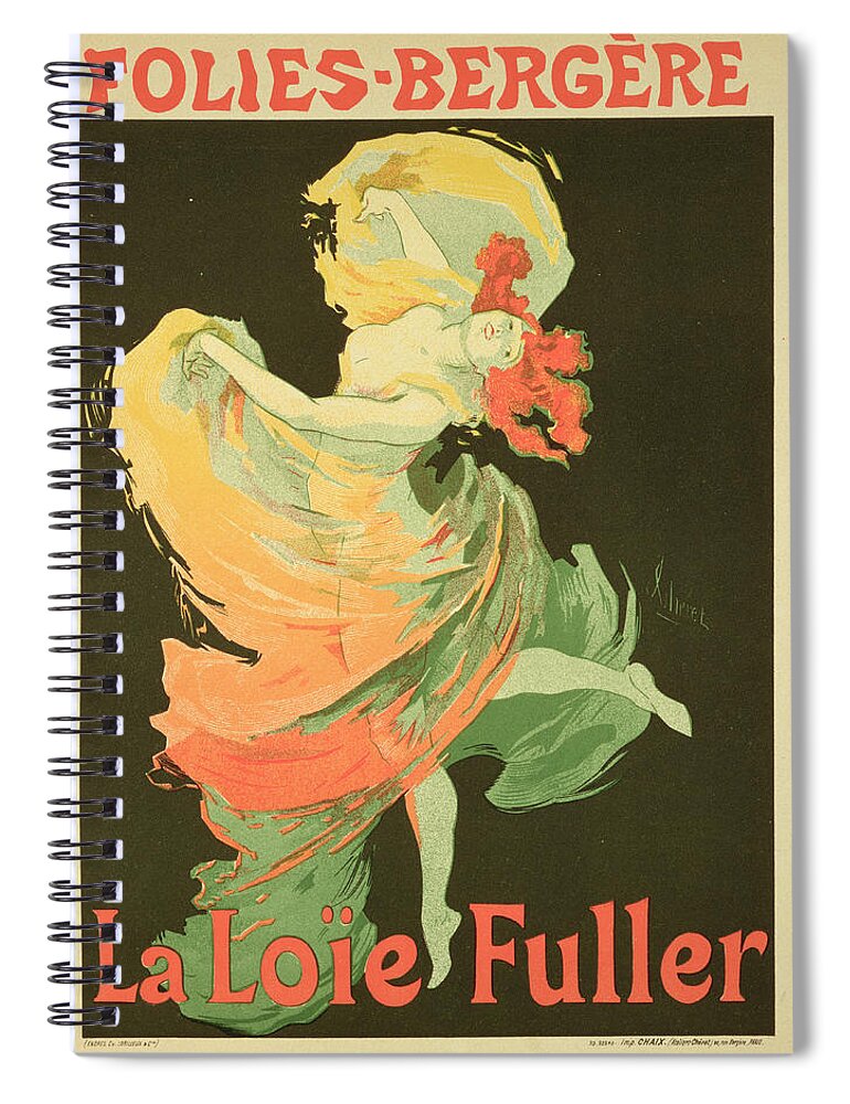 Advertisement Spiral Notebook featuring the drawing Reproduction Of A Poster Advertising by Jules Cheret