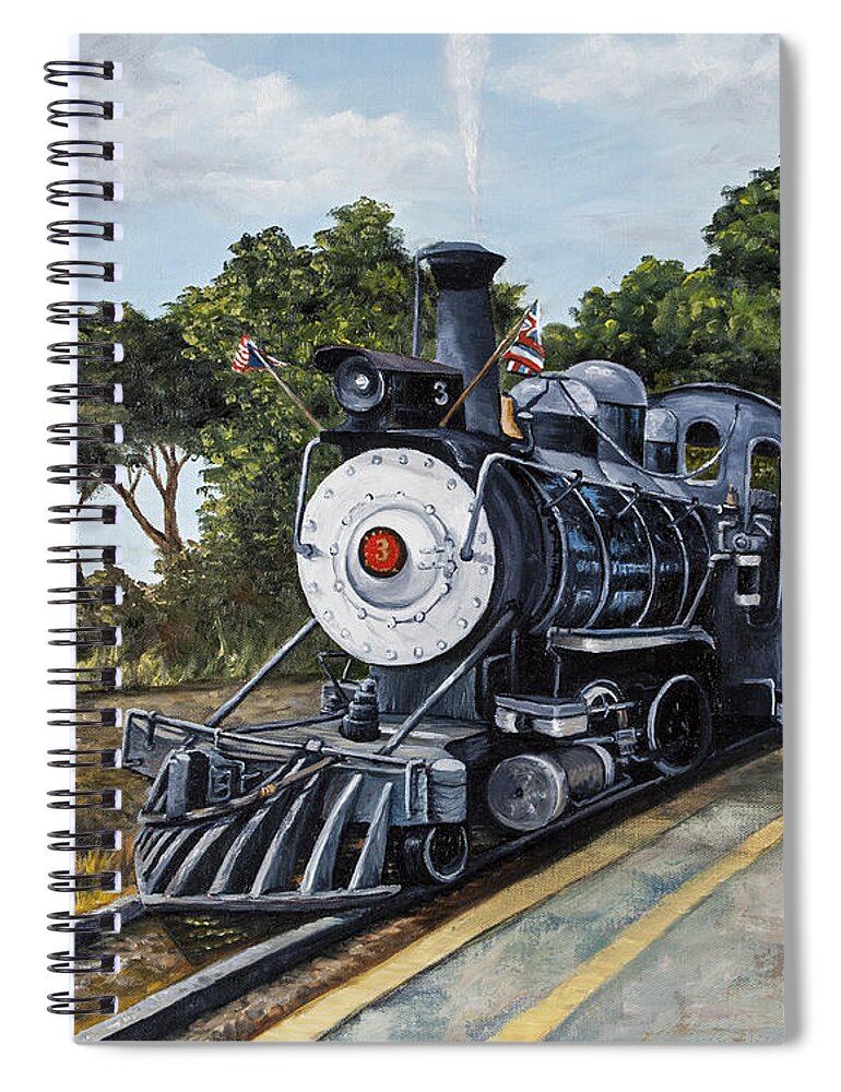 Transportation Spiral Notebook featuring the painting Sugar Cane Train by Darice Machel McGuire
