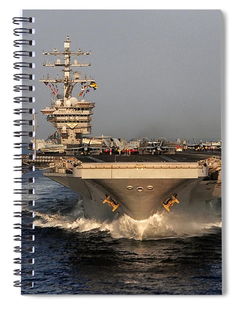 U.s. Navy Spiral Notebook featuring the photograph USS Dwight D. Eisenhower #3 by Mountain Dreams