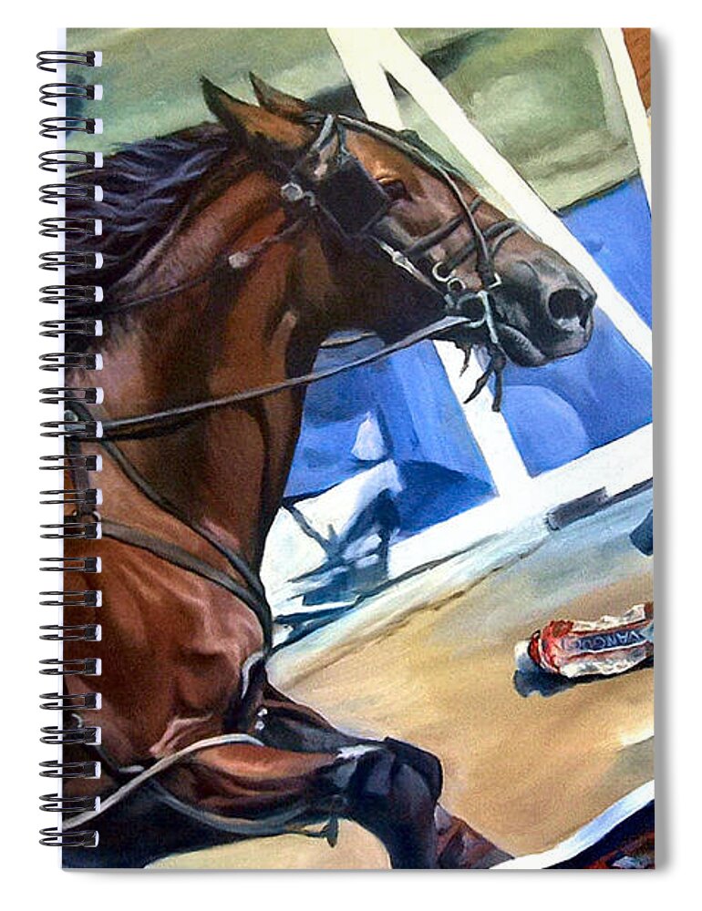 Standardbred Horse Spiral Notebook featuring the painting Work In Progress IV #3 by Jeanne Newton Schoborg