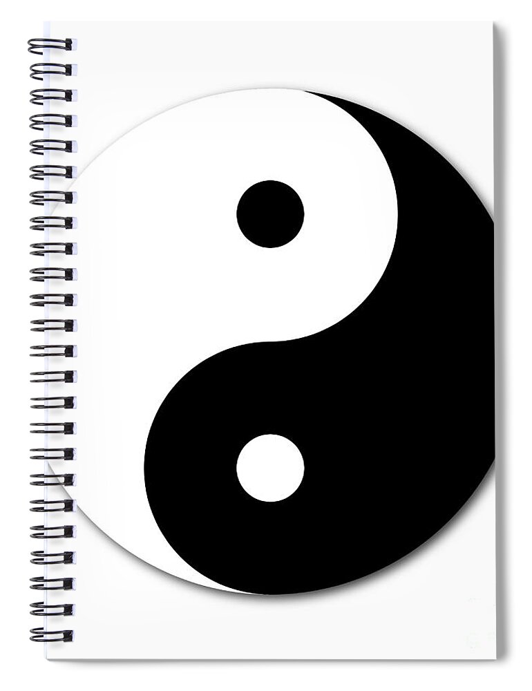 Shadow Spiral Notebook featuring the digital art Yin Yang #3 by Henrik Lehnerer