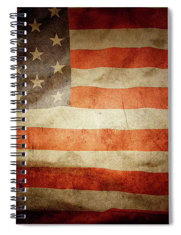 Flag Spiral Notebook featuring the photograph Silky American flag No1 by Les Cunliffe