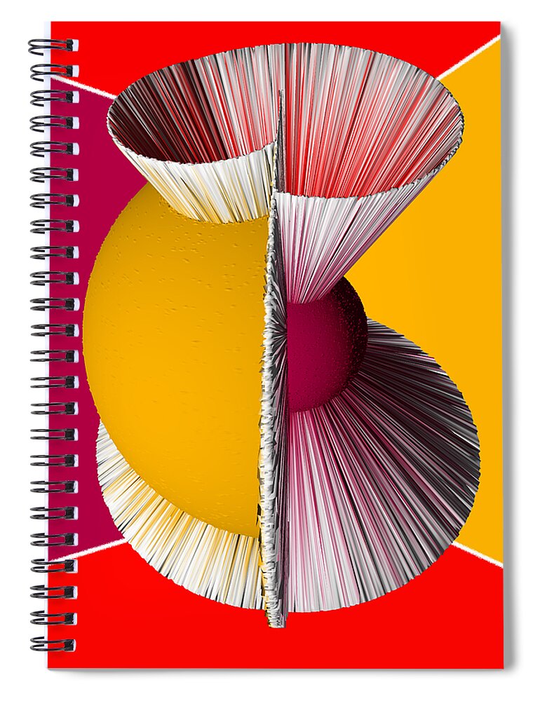 3d Spiral Notebook featuring the digital art 3D Abstract 16 by Angelina Tamez