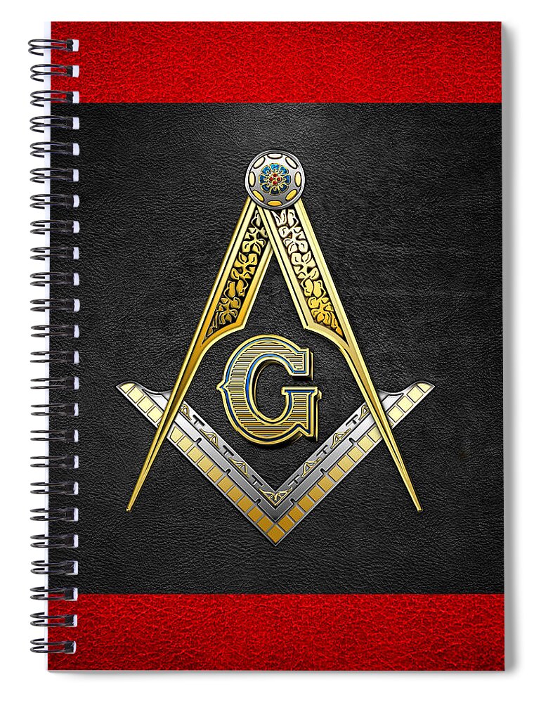 'ancient Brotherhoods' Collection By Serge Averbukh Spiral Notebook featuring the digital art 3rd Degree Mason - Master Mason Masonic Jewel by Serge Averbukh