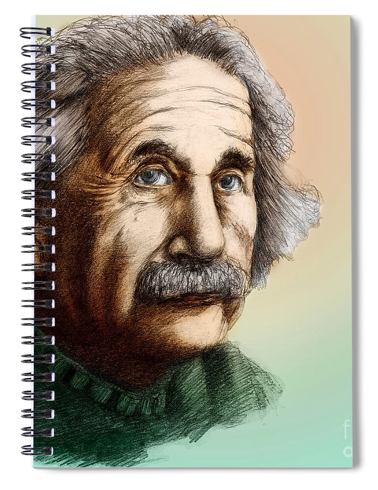 Science Spiral Notebook featuring the photograph Albert Einstein, German-american by Spencer Sutton