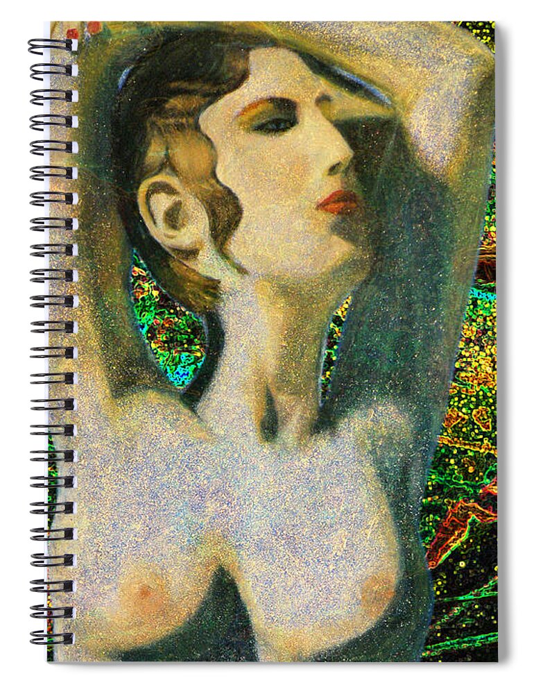 Augusta Stylianou Spiral Notebook featuring the digital art Aphrodite and Cyprus Map #6 by Augusta Stylianou
