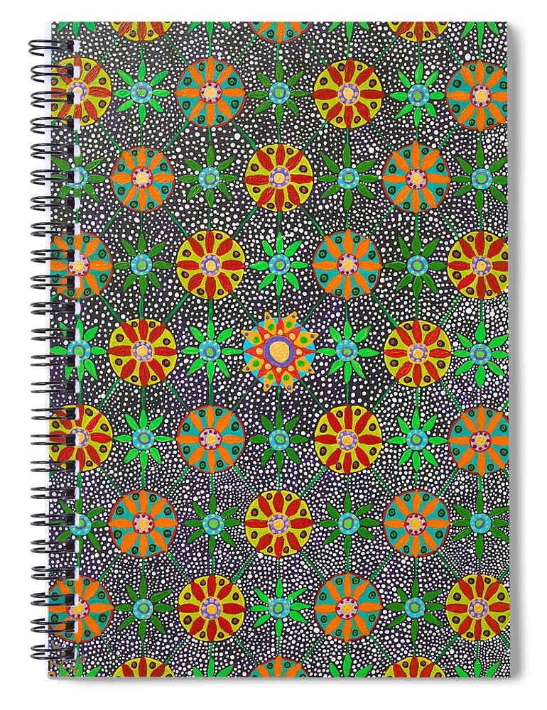 Ayahuasca Art Spiral Notebook featuring the painting Ayahuasca Vision #2 by Howard Charing
