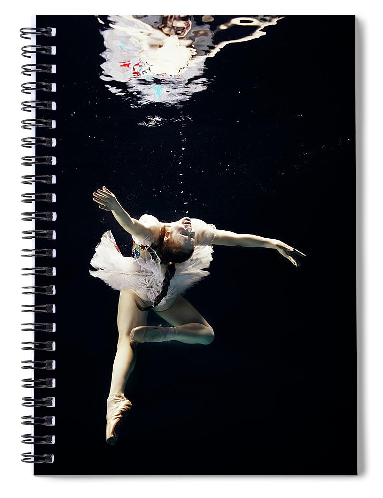 Ballet Dancer Spiral Notebook featuring the photograph Ballet Dancer Underwater #4 by Henrik Sorensen