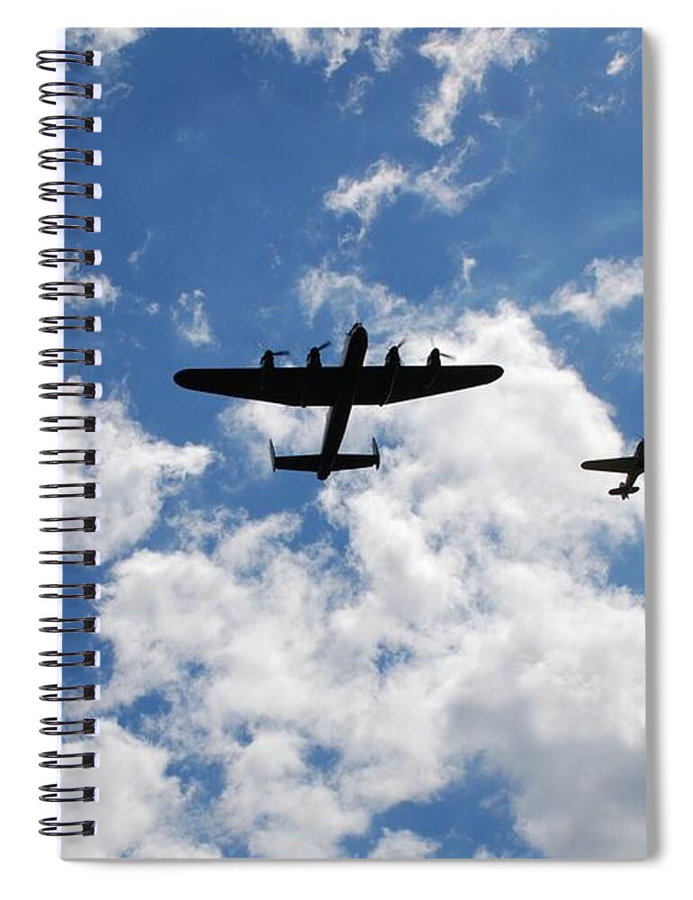 Avro Spiral Notebook featuring the photograph Battle of Britain Memorial Flight #4 by David Fowler