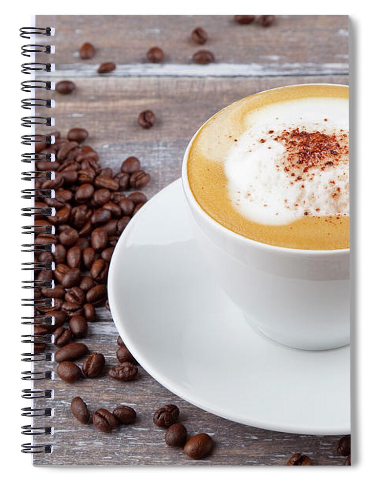 Cappuccino Spiral Notebook featuring the photograph Coffee #4 by Focusstock