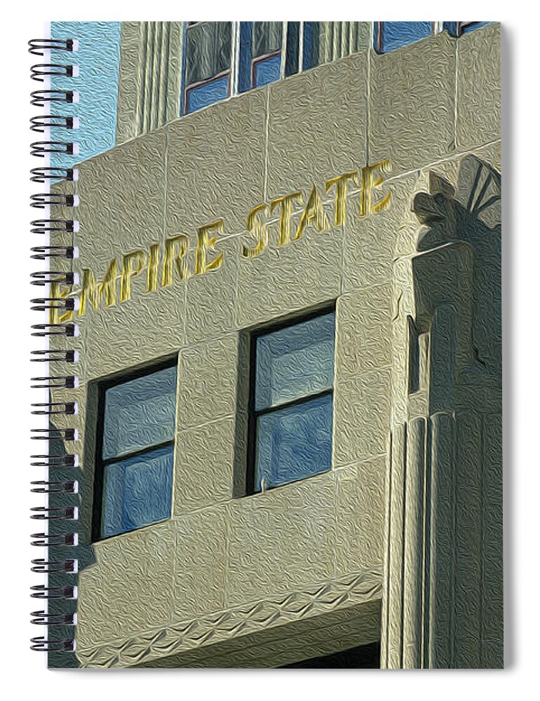 Empire State Building Canvas Prints Spiral Notebook featuring the mixed media Empire State Building #5 by Jon Neidert