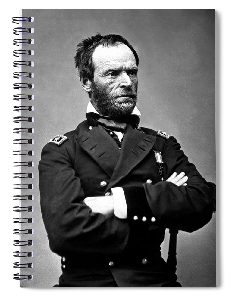 General Sherman Spiral Notebook featuring the photograph General William Tecumseh Sherman #4 by War Is Hell Store