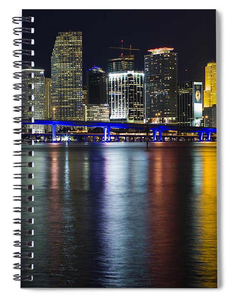 Architecture Spiral Notebook featuring the photograph Miami Downtown Skyline by Raul Rodriguez