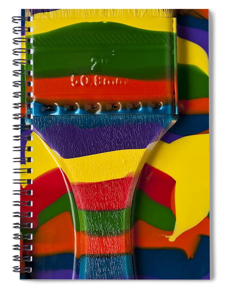 Abstract Spiral Notebook featuring the photograph Paint brushes camouflaged #5 by Jim Corwin