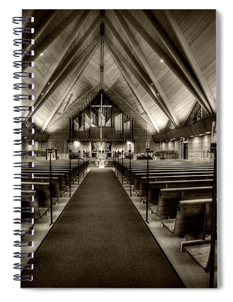 Woodlake Lutheran Church Spiral Notebook featuring the photograph Woodlake Lutheran Church #5 by Amanda Stadther