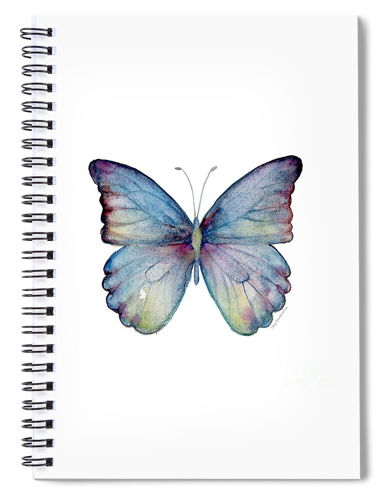 Celestina Spiral Notebook featuring the painting 43 Blue Celestina Butterfly by Amy Kirkpatrick