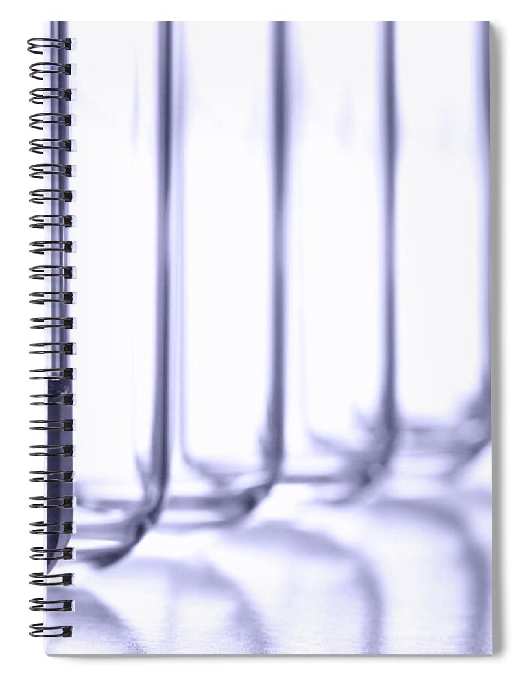 Test Spiral Notebook featuring the photograph Laboratory Test Tubes in Science Research Lab #44 by Science Research Lab