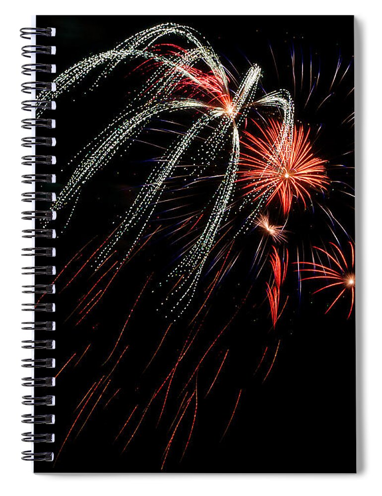 Fireworks Spiral Notebook featuring the photograph RVR Fireworks 2013 #49 by Mark Dodd