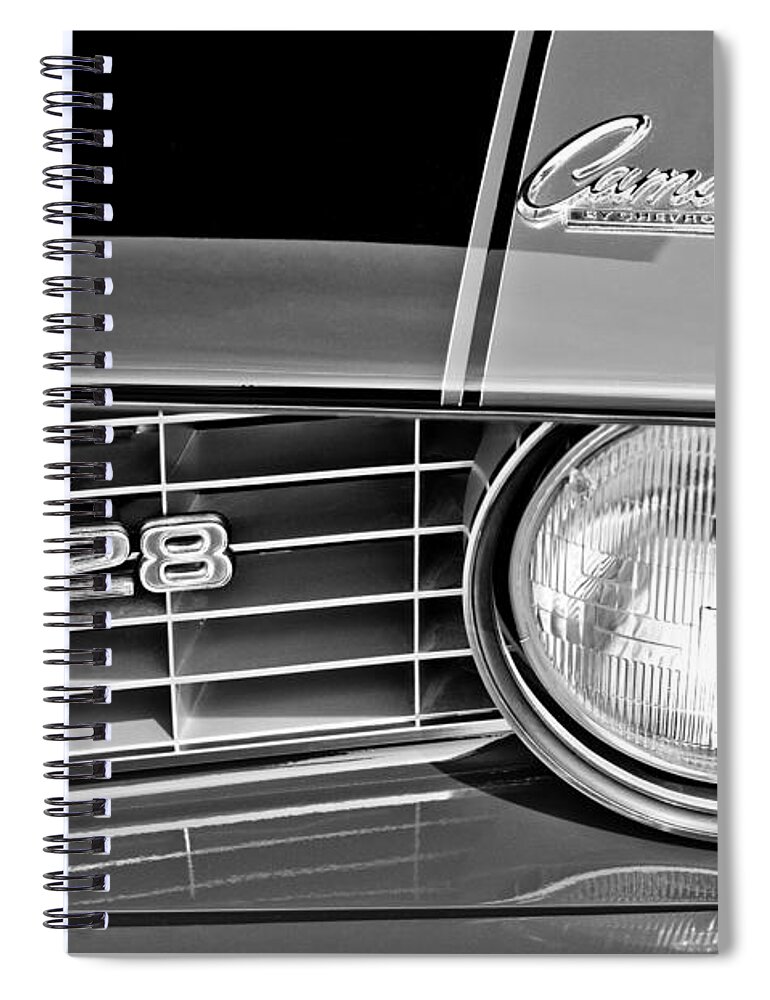 1969 Chevrolet Camaro Z 28 Grille Emblem Spiral Notebook featuring the photograph 1969 Chevrolet Camaro Z 28 Grille Emblem #5 by Jill Reger