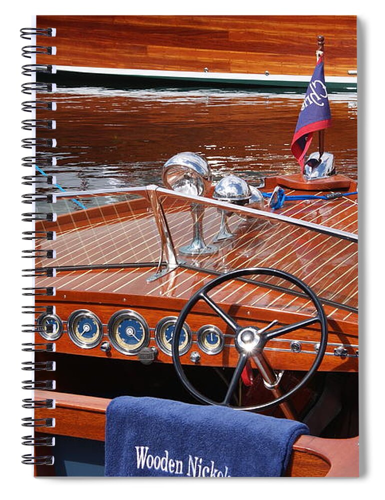 Boat Spiral Notebook featuring the photograph Chris Craft Sportsman On Lake Geneva by Neil Zimmerman
