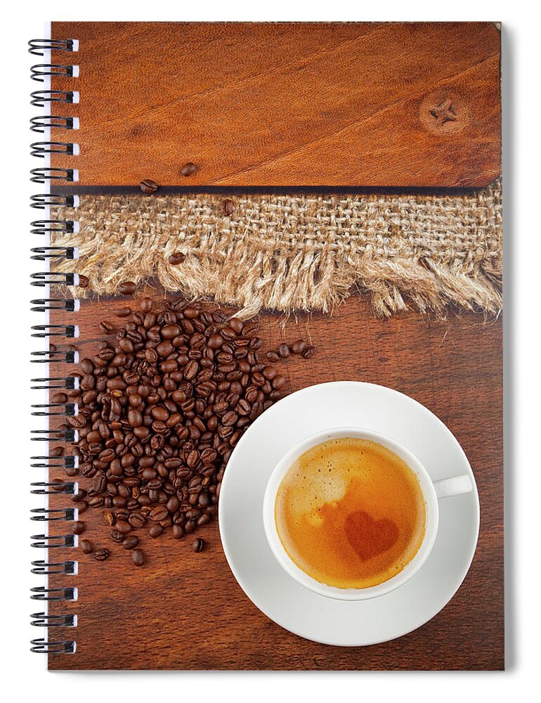 Black Color Spiral Notebook featuring the photograph Coffee #5 by Focusstock