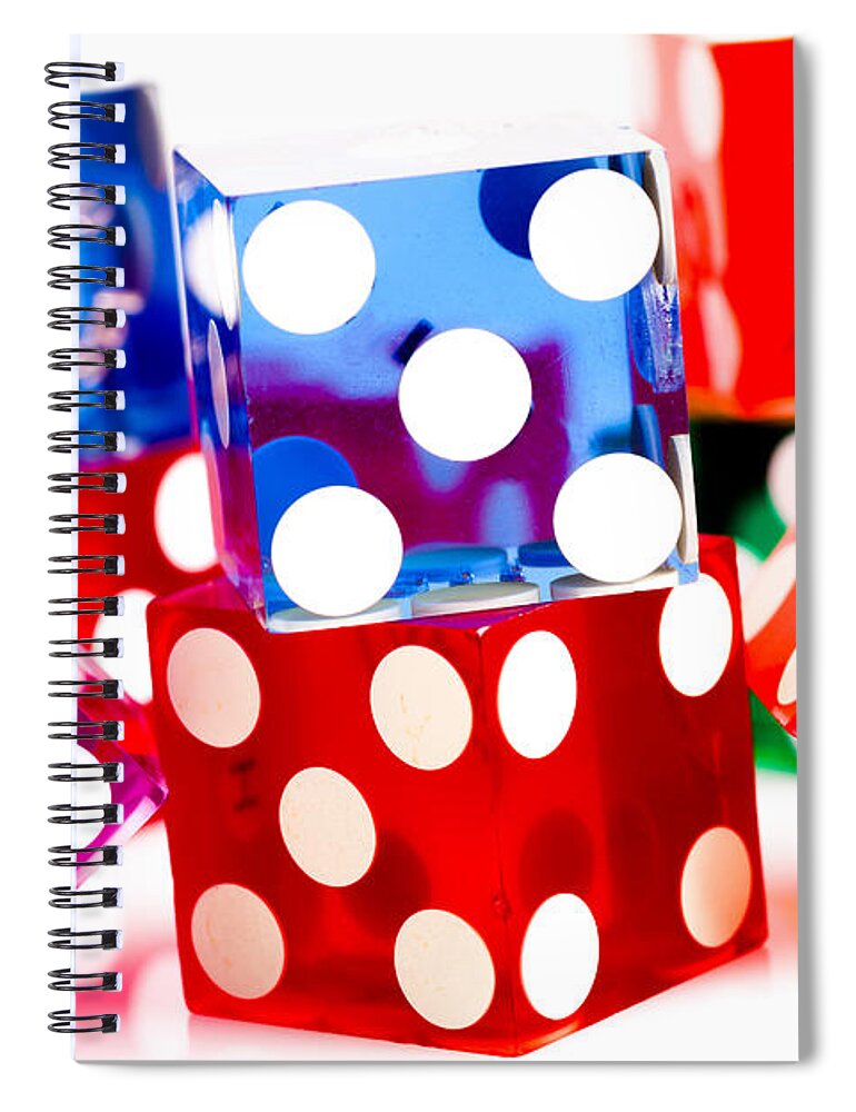 Las Vegas Spiral Notebook featuring the photograph Colorful Dice #5 by Raul Rodriguez