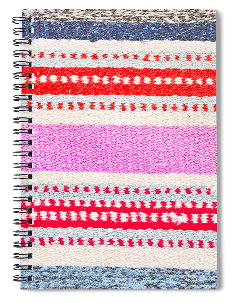Abstract Spiral Notebook featuring the photograph Colorful rug #5 by Tom Gowanlock