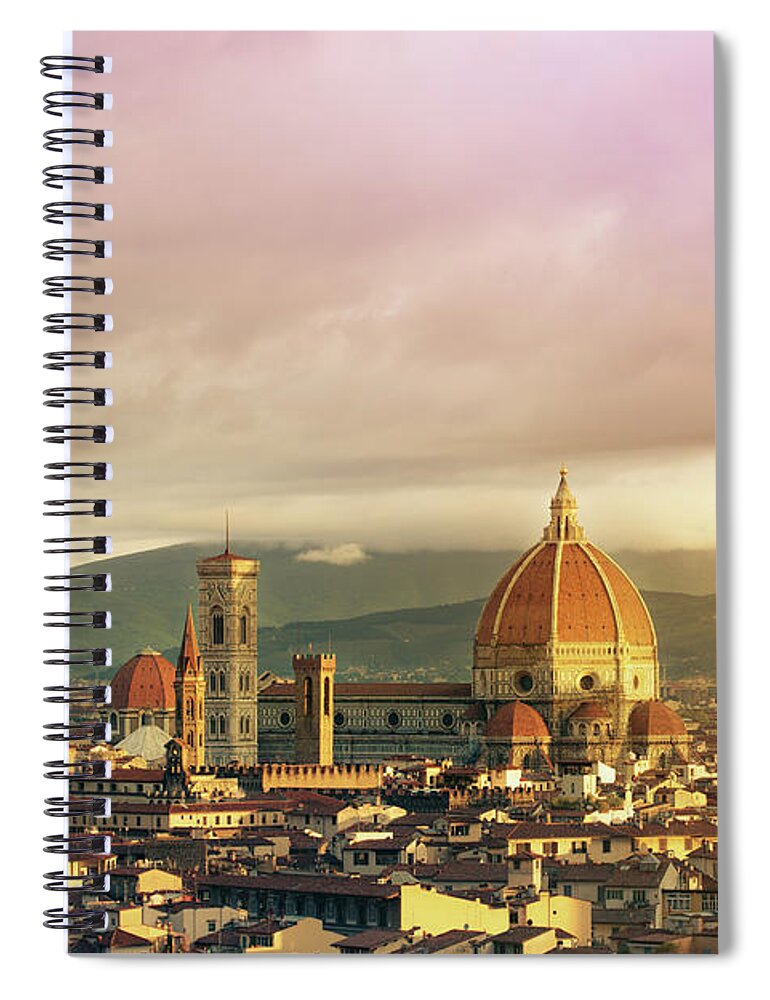 Palazzo Vecchio Spiral Notebook featuring the photograph Florence, Santa Maria Del Fiore #5 by Deimagine