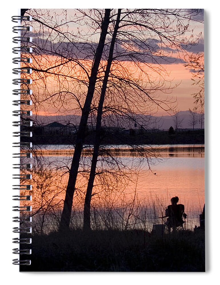 Colorado Spiral Notebook featuring the photograph Fly Fishing at Sunset #5 by Steven Krull